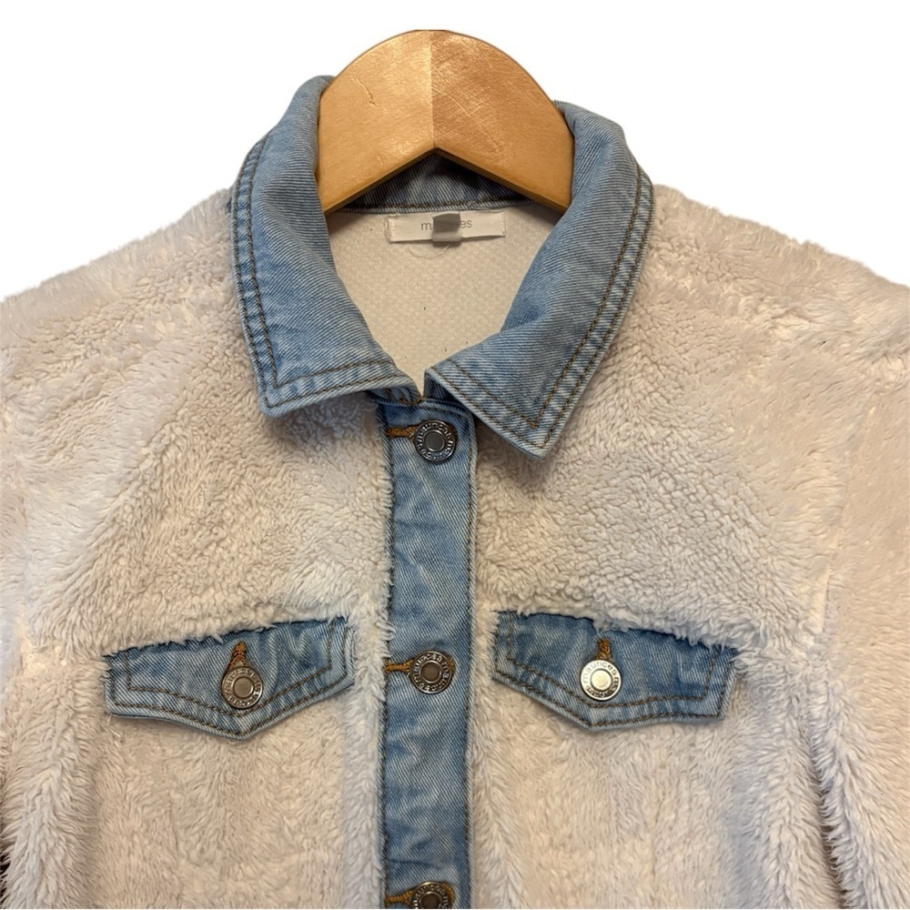Maurice’s Sherpa Fleece Jacket, Denim Trim & Button Front Closure Women size XS - Picture 5 of 15